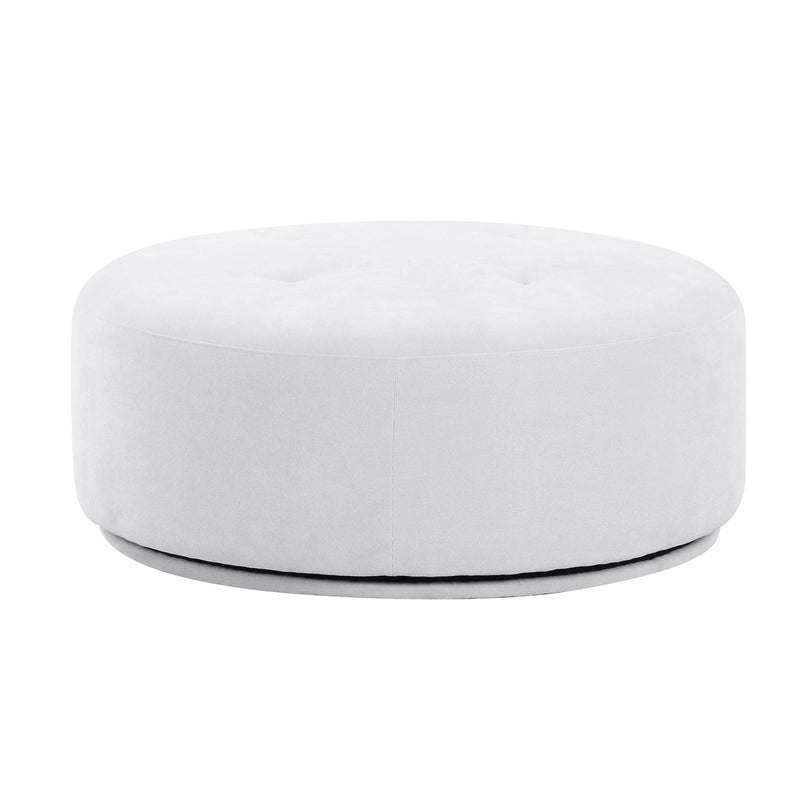 Fickle Grey Velvet Swivel Ottoman