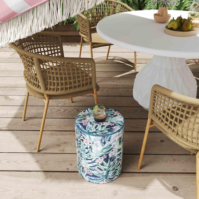 Taurus Ceramic Stool in Garden Print