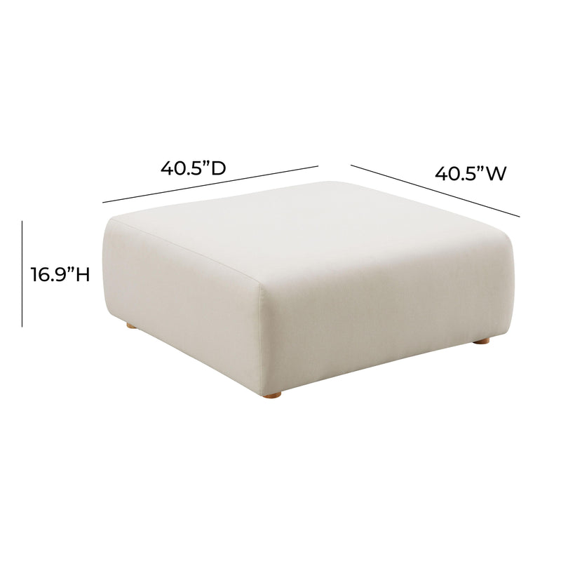 Hangover Cream Linen Ottoman