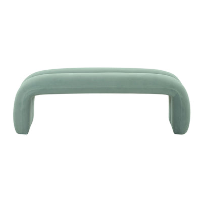 Leigh Green Velvet Channeled Bench