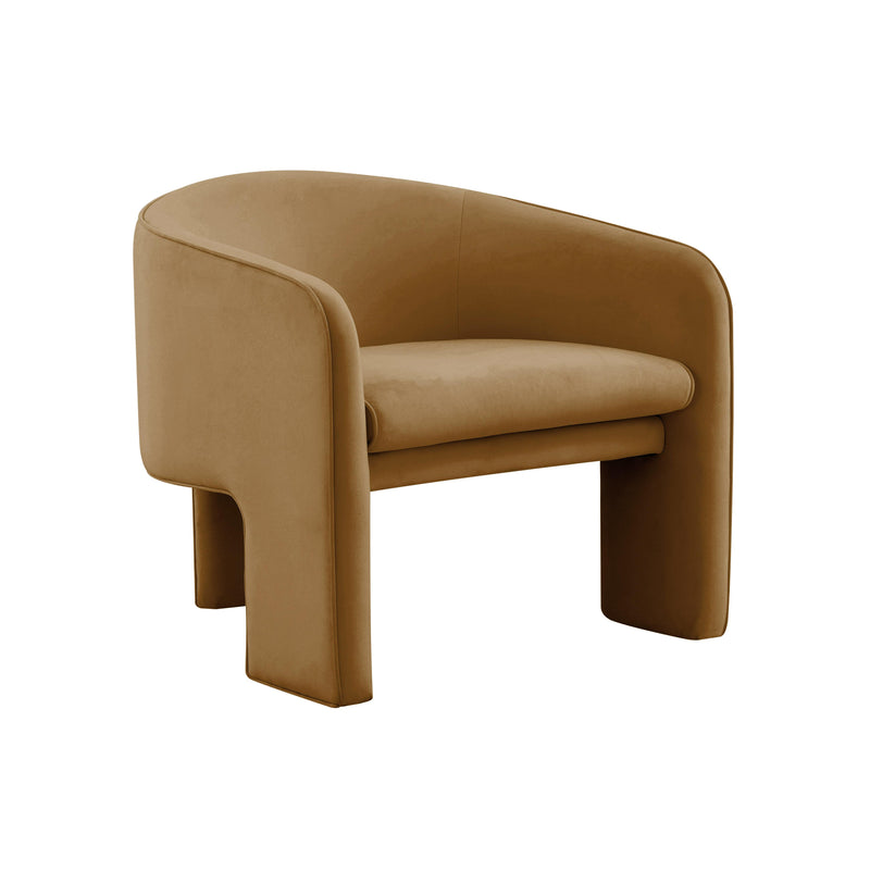 Marla Cognac Velvet Accent Chair