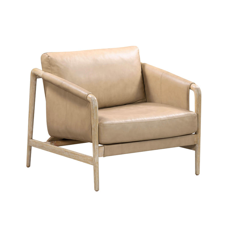 "Chakka Tan Genuine Leather Accent Chair "