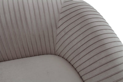 Yara Pleated Grey Velvet Loveseat