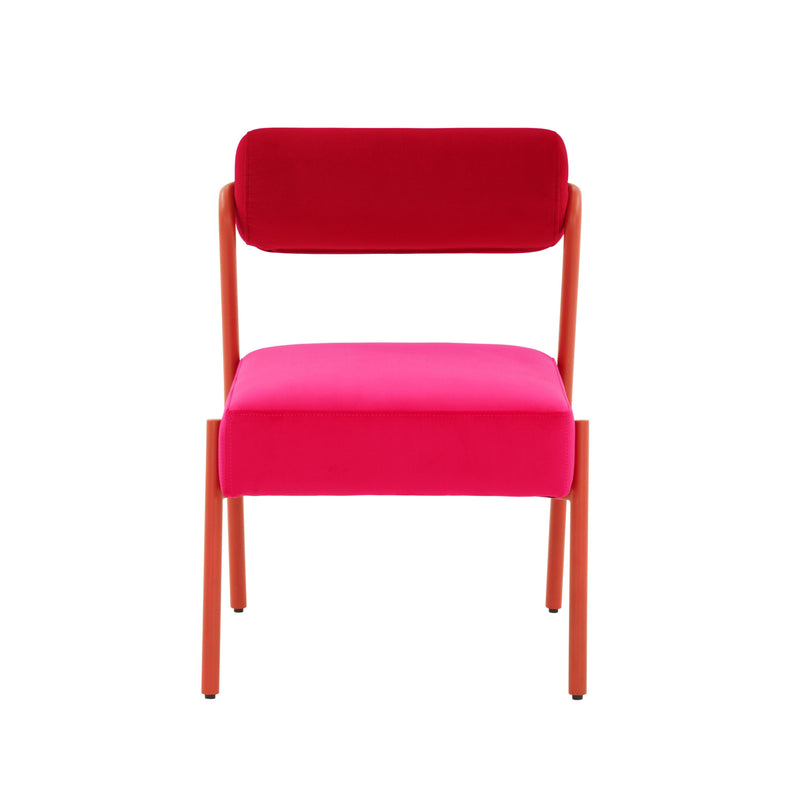 Jolene Hot Pink Velvet Accent Chair