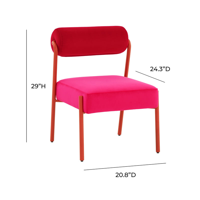 Jolene Hot Pink Velvet Accent Chair