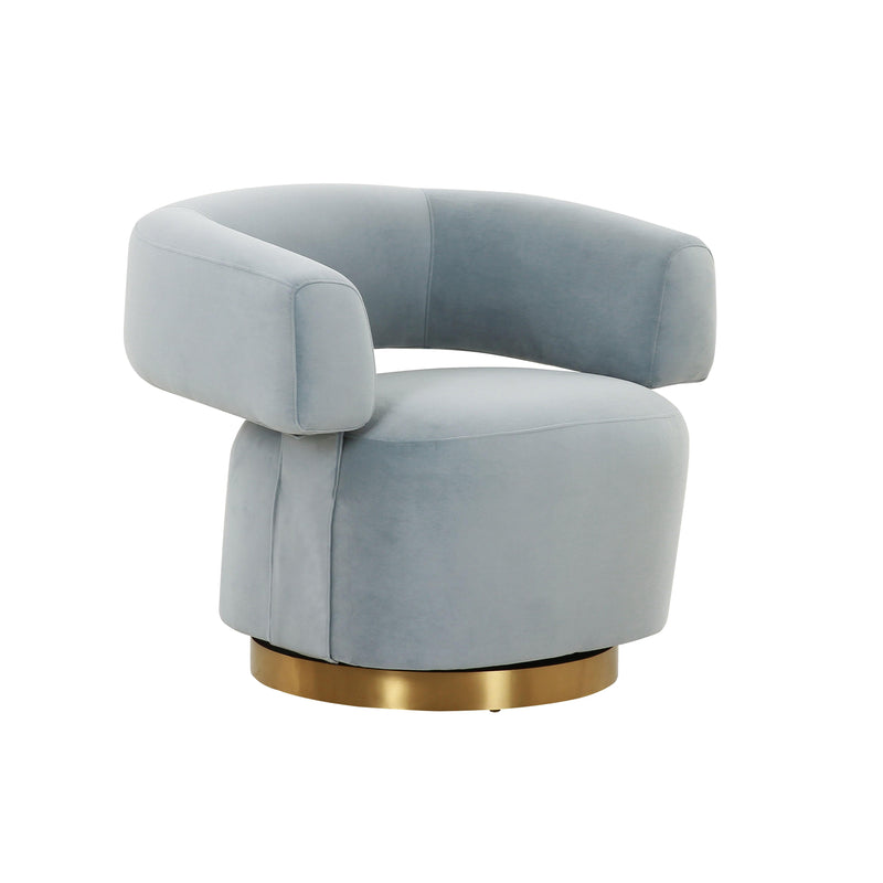 River Steel Grey Velvet Swivel Accent Chair