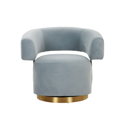 River Steel Grey Velvet Swivel Accent Chair