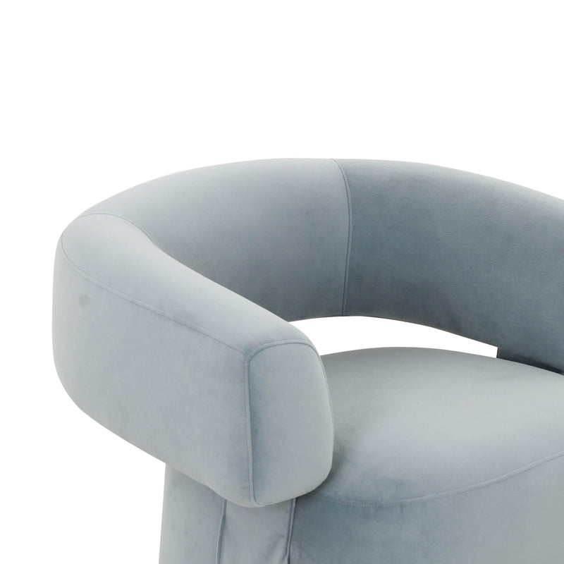 River Steel Grey Velvet Swivel Accent Chair