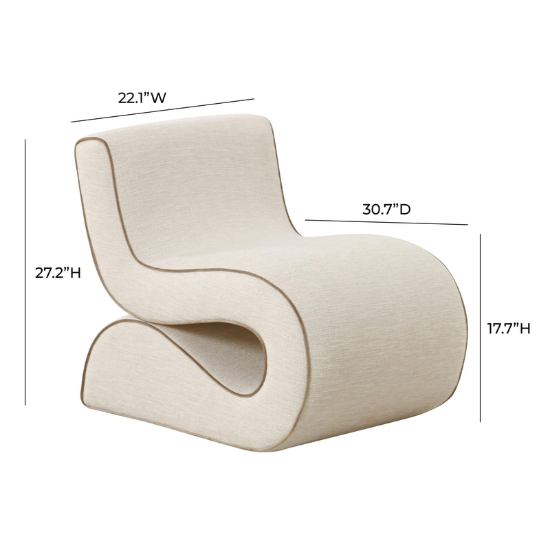 "Senna Cream Basketweave Accent Chair "