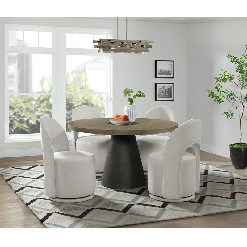 Mirren Round Dining Table Top& Base in Dark Espresso 