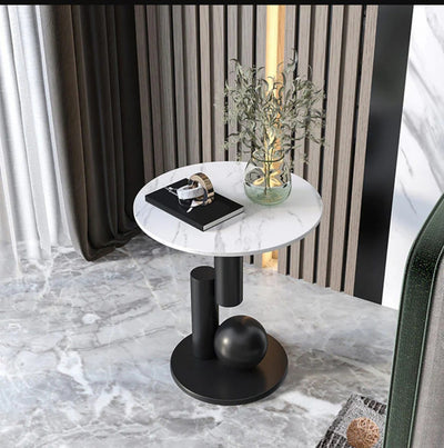 Wooden Marble Side Table by Alhome4