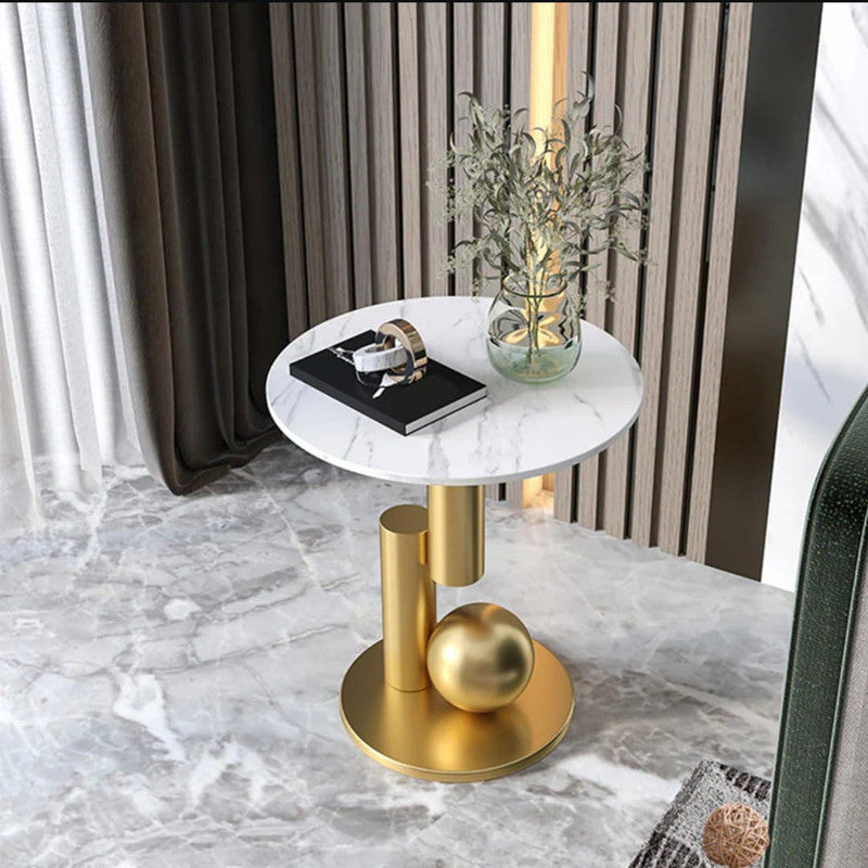 Wooden Marble Side Table by Alhome4