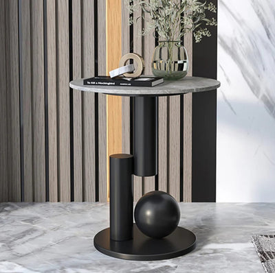 Wooden Marble Side Table by Alhome3