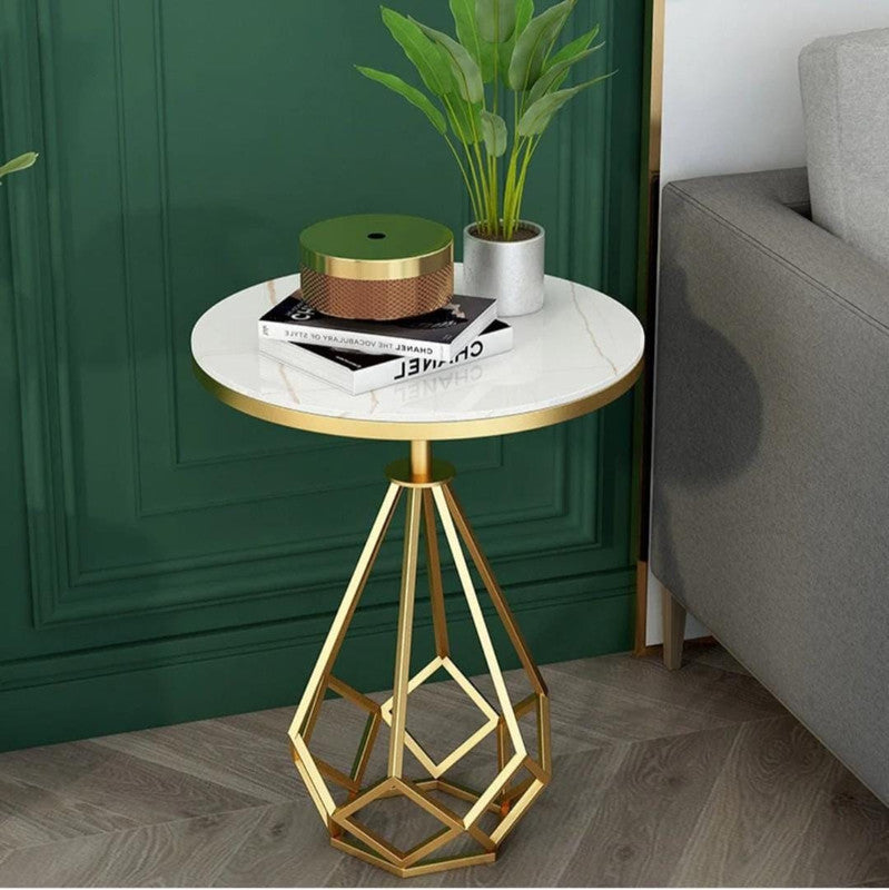 Wooden Marble Side Table by Alhome1