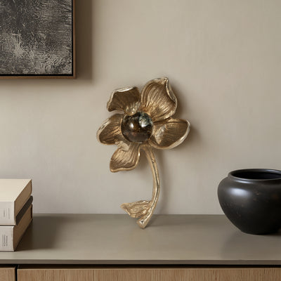 9" Darby Metal Flower, Champagne