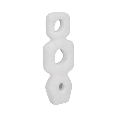 15" Textured Open Cut-out Totem Object, White