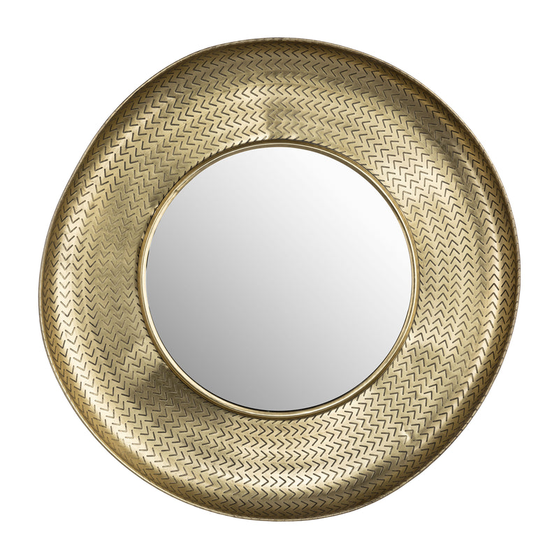 METAL,30",BOWL W/V PATTRN MIRROR,GOLD