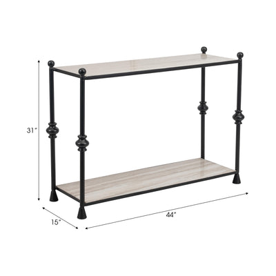 Metal, 44" Elliot Console Table, Black, K/d