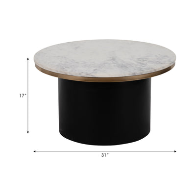 METAL, 30" CYLINDER COFFEE TABLE, BLACK