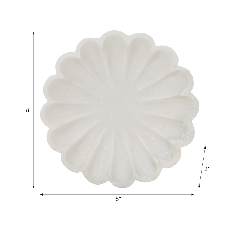 8" Hadara Marble Flower Tray, Tan