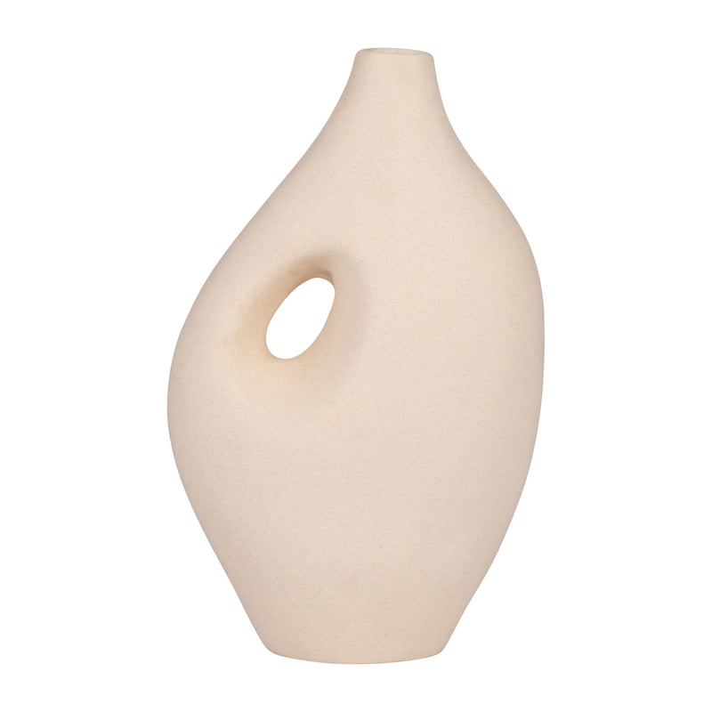 CER, 12" NOMADIC HANDLE VASE, IVORY