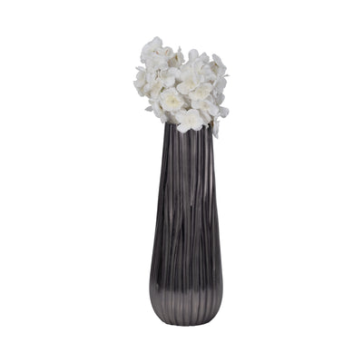 Metal 15" Jesson Small Graphite Vase