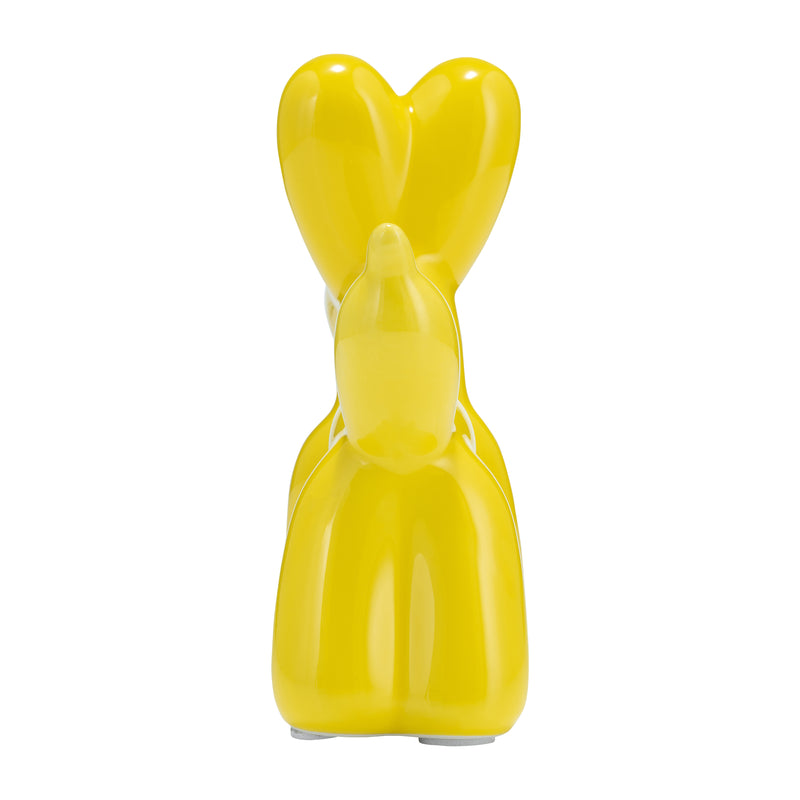 7"L BALLOON DOG ANIMAL, YELLOW