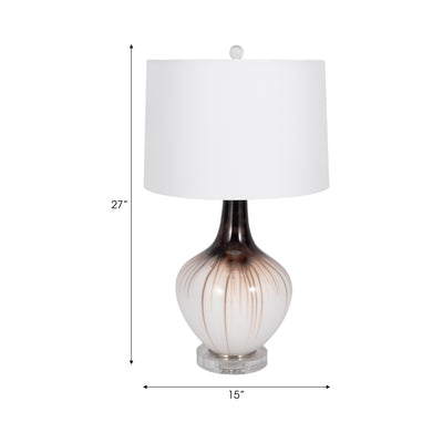 Glass 26" 2-tone Bottle Table Lamp, White