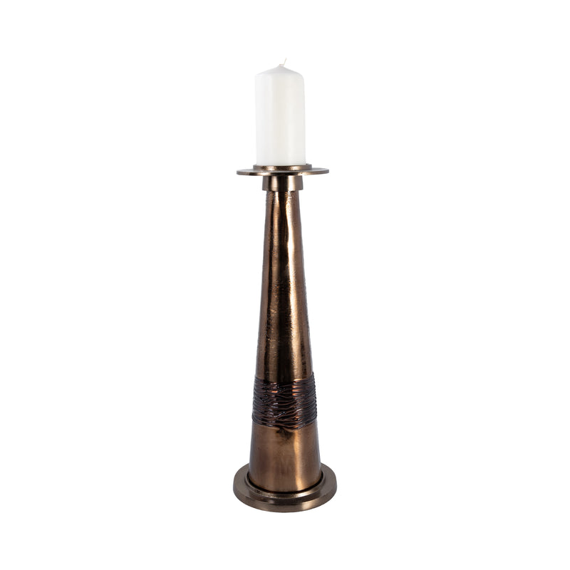 Glass, 21" Pillar Holder, Bronze