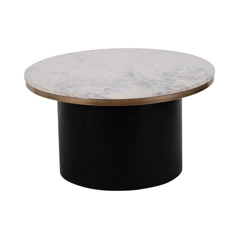 METAL, 30" CYLINDER COFFEE TABLE, BLACK