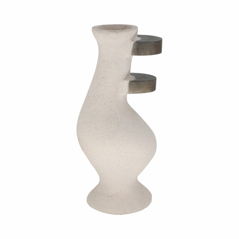 Ecomix, 15" Abstract Vase, Ivory