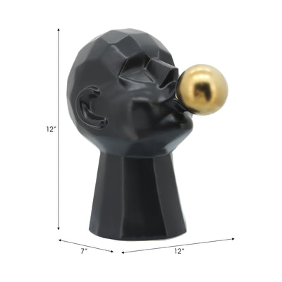 12" BUBBLE GUM MAN, BLACK