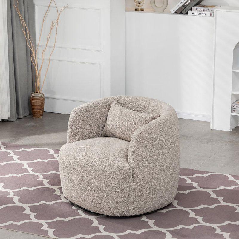 Modern Ergonomic Boucle Arm Chair - 80x85x85 cm - By Alhome