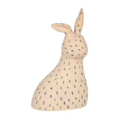 Cer, 8" Spotted Bunny, Ivory/blue