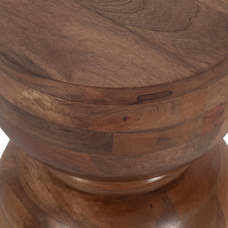 18" POLISHED MANGO WOOD ACCENT TABLE