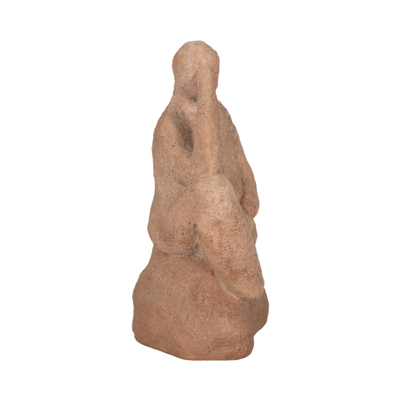 8" Thinking Man On Rock, Terracotta