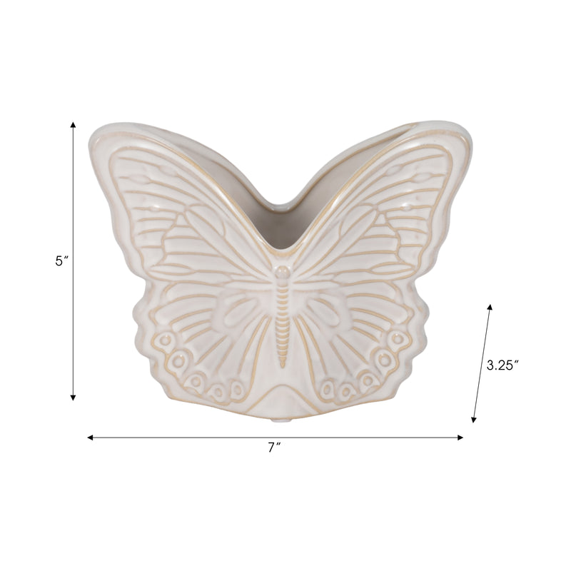 7" Butterfly Planter, Ivory