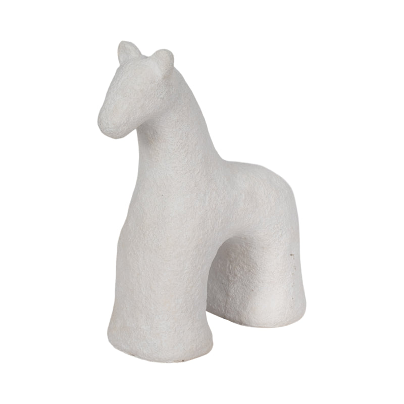 9" Textured Horse, White