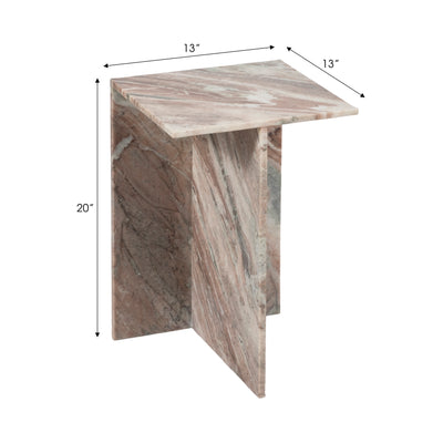 20" Torrento Marble Accent Table, Brown