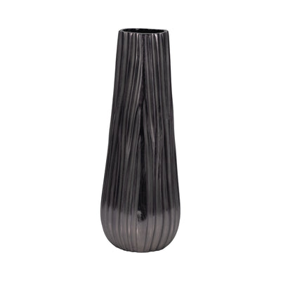 Metal 15" Jesson Small Graphite Vase