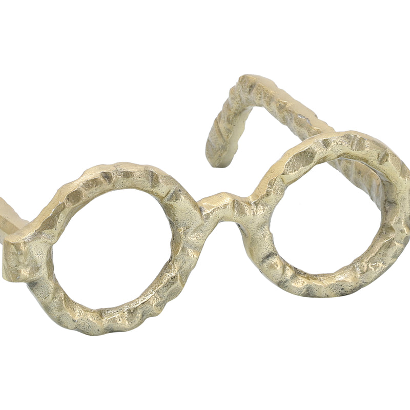 ALUMINUM GLASSES SCULPTURE, GOLD