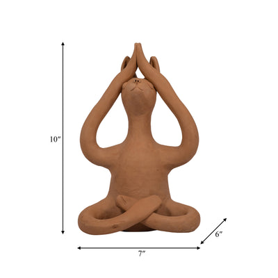 TERRACOTTA, 10" SALUTATION YOGA BUNNY, NATURAL