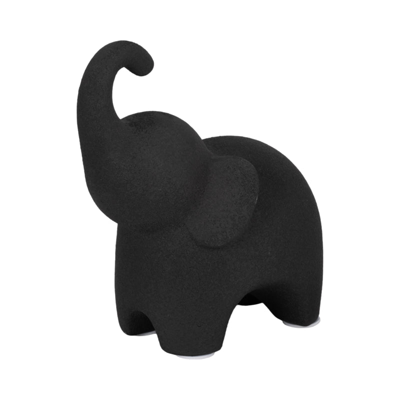 8" Elephant With Rough Texture, Black