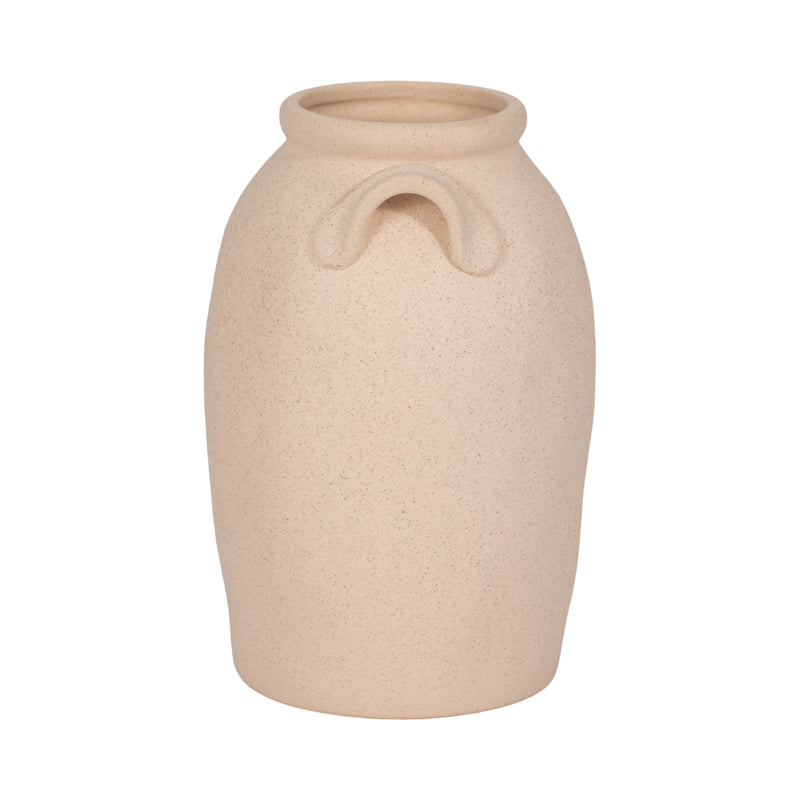 8" Textured Jug With Handles, Sand