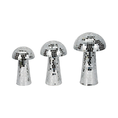 12" Mosaic Mushroom, Silver