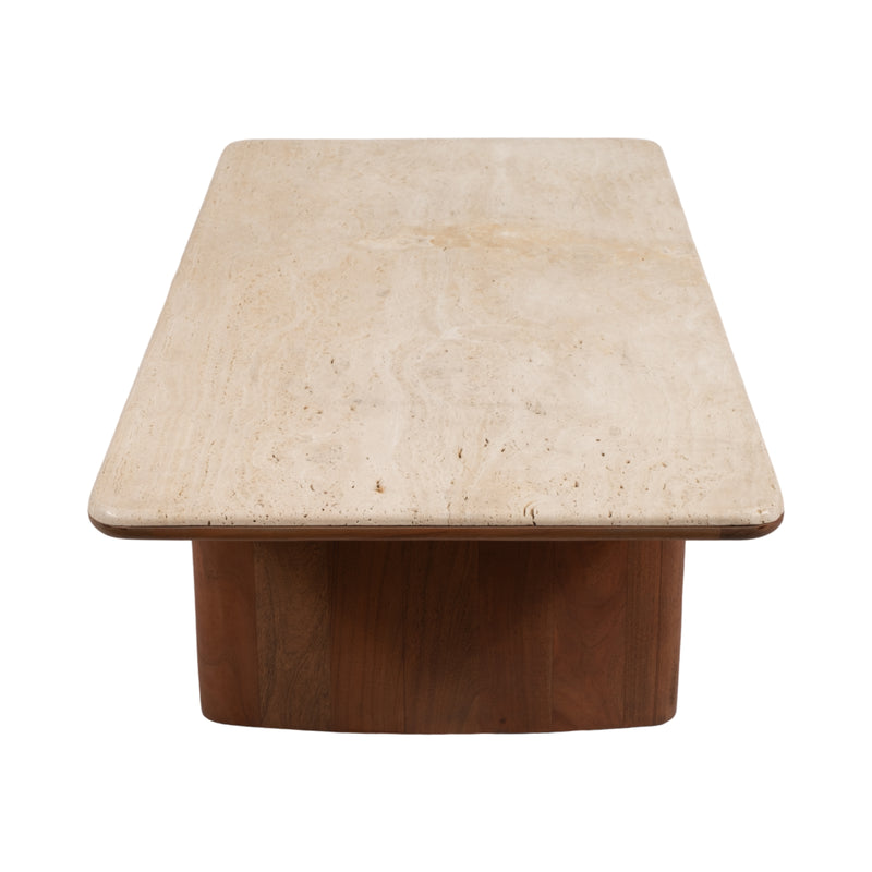 55X16" TRAVERTINE COFFEE TABLE, BROWN, KD