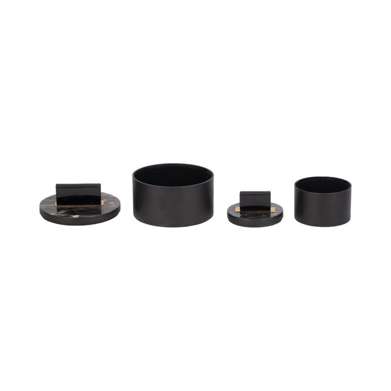 Resin, S/2 6/7" Wheatly Black Boxes