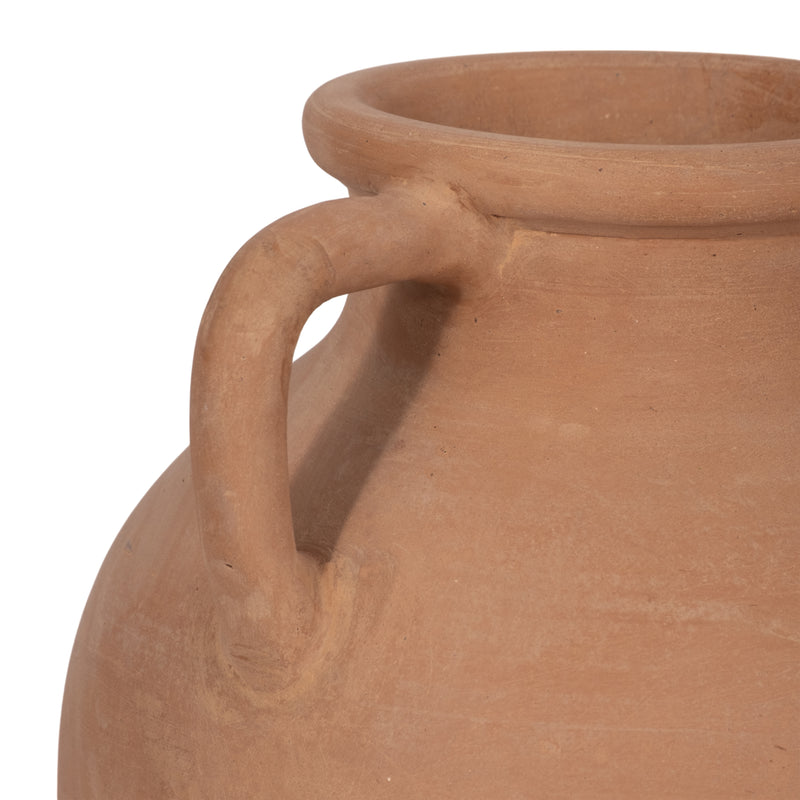 TERRACOTTA, 13" VASE WITH HANDLES, NATURAL