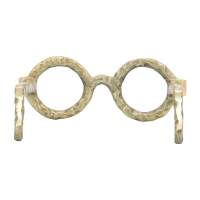 ALUMINUM GLASSES SCULPTURE, GOLD