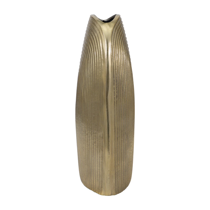 Metal, 14" Arch Vase, Champagne